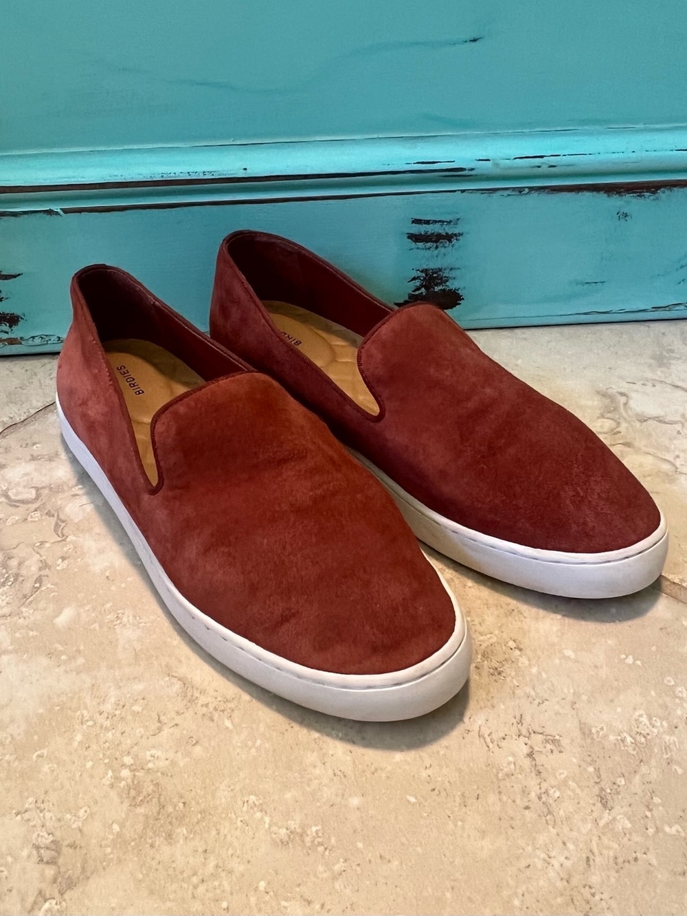 Birdies The Swift Slip-On Sneaker Rust Nutmeg Orange Suede Leather Womens Size 7